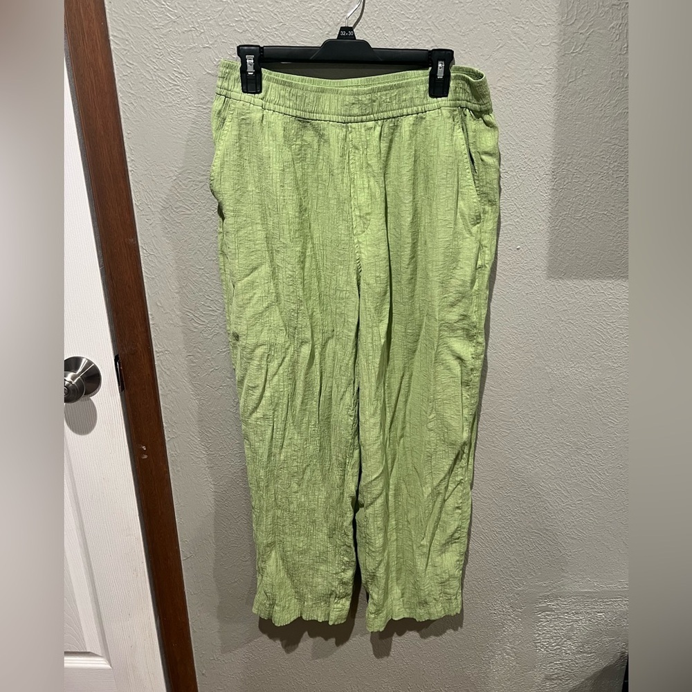 Madewell Light Green Relaxed Flowy Spring Color Pants Size L EUC Comfy Casual
